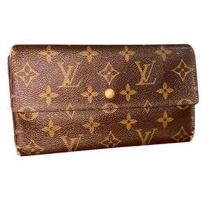 Louis Vuitton Vintage Monogram International Trifold Wallet Brown TH0948 Auth